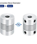 Flexible 6mm To 6mm Aluminum Shaft Coupler Beam 25mm Length 19mm Outer Diameter Beefed Up For 3D Printer CNC Machines Encoders And Motors Shaft DIY Projects, 6mm bore