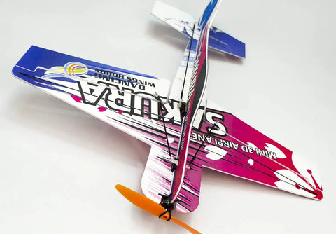 Sakura EPP Foam RC Plane Kit 420mm Wingspan Rad Aerobatic Beast with colorful design and carbon rods, top angle view