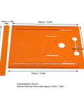 Heavy Duty Circular Saw Base Plate For Router Table Insert with dimensions, orange hard plastic for clean woodworking cuts.