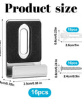Tough Built Metal Mirror Holder Kit J Type Hanger Clips with dimensions 3.6x2.5cm, stainless steel and rubber pads for frameless glass.