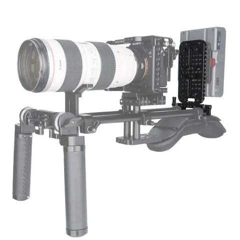 Pro Camera Cheese Mounting Plate With 15mm Rod Clamp Built Like A Tank For DSLR Videography Rigs And Cinema Mods Featuring Flawless 9mm Drill Spacing For Your Next Blockbuster Shoot