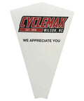 Cyclemax disposable funnel for Honda 8oz Shaft Drive Oil 08208 0080 Four Pack with appreciation message, Wilson, NC, Est. 1974