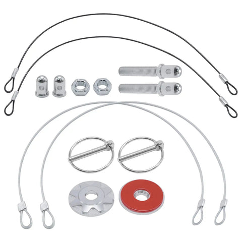 Beefed Up Hood Pins Kit For Cars And Off Road Rigs Universal Racing Hood Lock Pins With Aluminum Alloy Bodies And Mounting Hardware