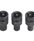 Pro Square Tap Socket Kit 5-Piece Set For M6 To M14 Re-Threading With Chrome Vanadium Steel, Black Phosphate Finish and Pneumatic Adapter For Tight Spots, three sockets