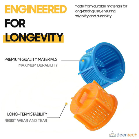 Washer Water Inlet Valve Filter Screen 4 Pack Compatible With Whirlpool Kenmore LG Washers Replaces AP5202486 1810261 PS3618281 Hot And Cold Water Intake Screens To Boost Efficiency And Prevent Leaks, blue and orange ABS screens