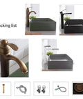 Top Shelf Matte Black Square Pedestal Bathroom Sink Deep Ceramic Washbasin with various faucet options and packing details.