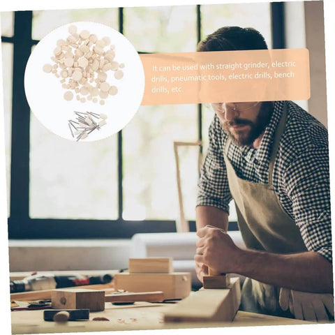 Craftsman using Pro Grade Wool Buffing Wheels Set With Mandrel Shaft and Wool Felt Polishing Pads Kit for rotary tools.