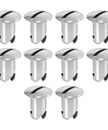 Top Shelf 7075 Aluminum Quarter Turn Dzus Fasteners 7/16 Inch Stem With.500 Inch Medium Grip set of ten, chrome finish.