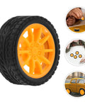 10 Pcs DIY Car Wheels For Kids Toy Replacement Small Rubber Tires With 0.08 In Axle Hole For Model Cars And Science Projects