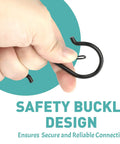Tough As Nails Heavy Duty S Hooks With Secure Locking Clips 12 Pack shown being held, showcasing safety buckle design for reliability.