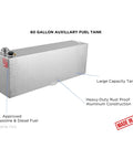 60 Gallon Fuel Tank For Trucks And SUVs With Top Feed Siphon Using Electric Pump, Auxiliary Gasoline Tank For Long Hauls, Heavy Duty Steel