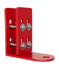 Red heavy-duty Zero Turn Hitch Kit for Ferris IS and ISX series zero turn mowers and Simplicity compatible trailer hitch.