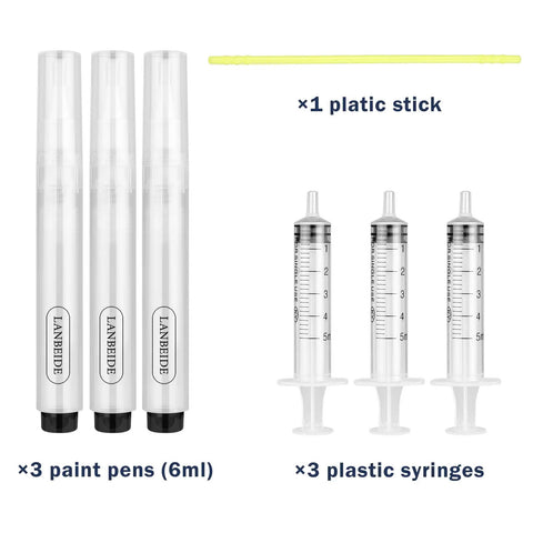 Easy Touch Up Paint Pens Refillable Wall Repair Kit Smooth Out Dings On Drywall Knock Scratches Off Wood Floors with 3 paint pens and syringes