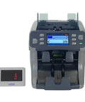 Solid Game Changer Automatic Banknote Cash Counting Machine With Bright Lcd Panel, front view with power source.