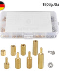 Brass Hex Standoff Spacer Set For Electronics And DIY Projects M2.5 Threaded Spacers With Nuts And Screws