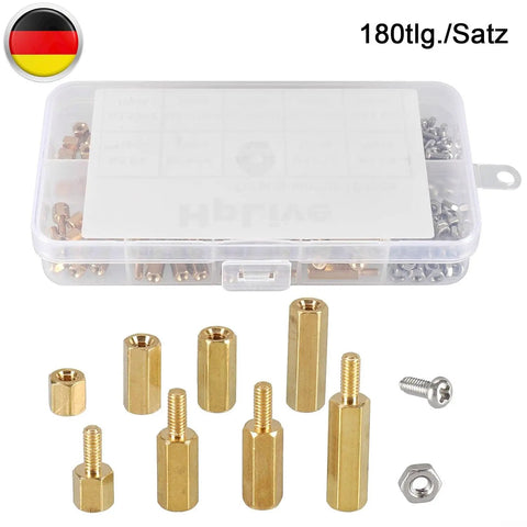 Brass Hex Standoff Spacer Set For Electronics And DIY Projects M2.5 Threaded Spacers With Nuts And Screws
