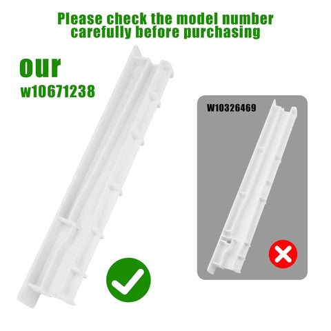Kickass Heavy Duty Refrigerator Crisper Drawer Slide Rail Center Gliding Track W10671238 WPW10671238 Replacement with model check