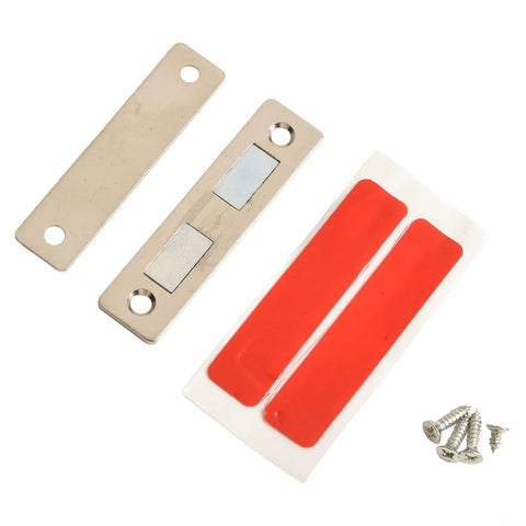 Magnetic Cabinet Catch Latch For Closets And Cupboards, Steel Door Stopper with screws and adhesive strips, 65x16mm