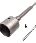 CertBuy 2.5in concrete hole saw with SDS shank, 65mm, for brick concrete stone; includes drill bit and hex screw