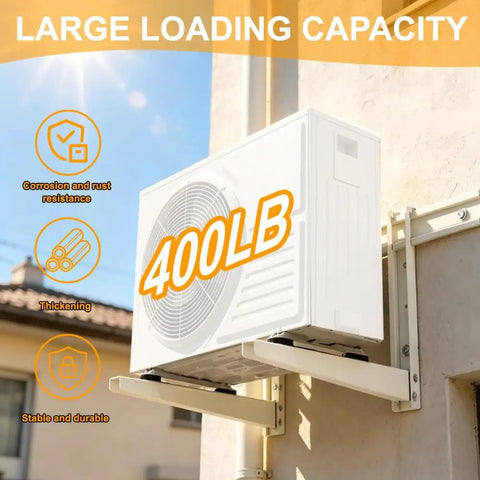Heavy Duty Mini Split Wall Mount Bracket for 9000 to 18000 Btu AC Heat Pump Systems supporting outdoor unit up to 400 lbs
