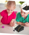 Kids playing with Fingerboard Skateboard Ramp Set Two Piece Mini Skatepark Obstacle Accessories, plastic ramps, 5.5x5.1x4.5 inches.