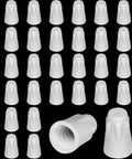 Front view of Zonon 36-pack large white ceramic wire connectors and caps for 18-8 AWG high-temperature wiring