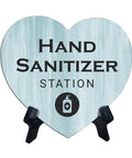 Heart Shape Hand Sanitizer Station Sign With Sturdy Black Easel Stand 6X5 Inch Wood Finish Tabletop Counter Decor For Beauty Salon Retail Shop Or Home Office Keep Your Setup Fresh And Looking Dope Day One.