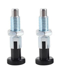 Pair Of M12 Push Fit Ball Nose Spring Plungers Carbon Steel Self Locking Locate Pins Retractable Industrial Hardware Plug And Play Setup Rock Solid No Sweat Mounting Slick Heavy Duty close-up view of two spring plungers