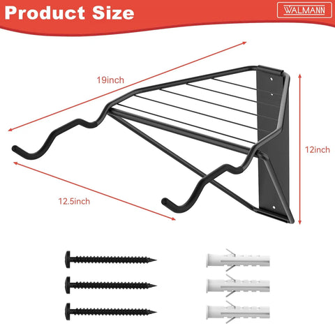 Wall Mounted Double Bike Rack Foldable For Two Bikes Space Saving Indoor Garage Storage Solution With Low Lift Access And Easy Cleaning For Home Garage Use Easy Install Holds Two Bikes Securely Horizontal Mount