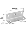 Dimensions of Heavy Duty L Bracket Shelf Braces 3.2 Inch, 4 Pack Stainless Steel Corner Braces, Polished Silver, Corrosion Resistant.