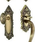 Victorian S Grip Front Door Handle And Deadbolt Set With Vintage Style Hardware Classic Entry Lock Featuring Curvilinear Embellishments