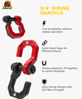 Three Quarters Inch D Ring Shackles Heavy Duty Forged Steel With Seven Eighth Inch Pin Easy Open For Towing Winch Hooks