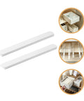 Rock Solid Heavy Duty Ball Bearing Drawer Slides Pair And Smooth As Silk Side Mount Tracks For Cabinets And Furniture With Cold Rolled Steel Full Extension Glide, two white slides with application examples.