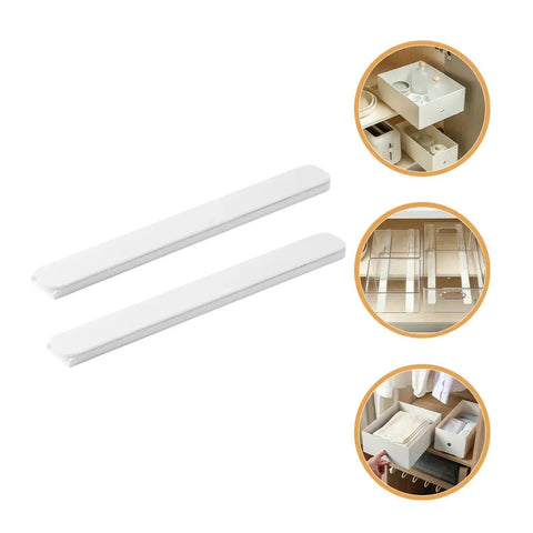 Rock Solid Heavy Duty Ball Bearing Drawer Slides Pair And Smooth As Silk Side Mount Tracks For Cabinets And Furniture With Cold Rolled Steel Full Extension Glide, two white slides with application examples.