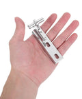 Ball Bearing Door Hinges Heavy Duty Stainless Steel For Refrigerator Repair And Hardware Parts, Quiet Close With Two Ball Bearings, Rounded Corner Design, Beefy Stainless Steel Hinge Set in hand