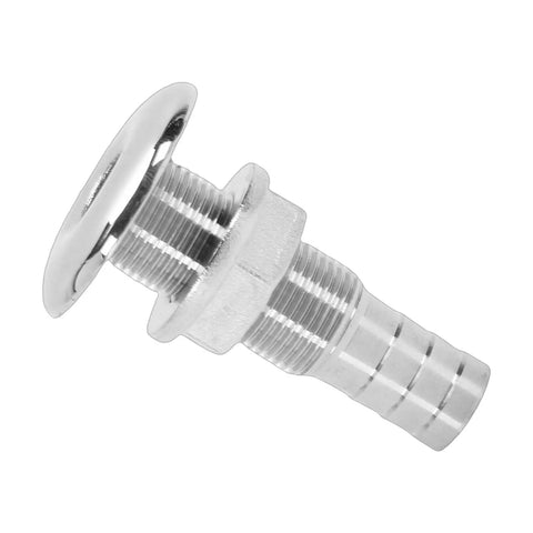 Stainless Steel Marine Thru Hull Fitting Beefy Boat Drain Connector For Bilge Drainage And Cooling System, 3/8 Inch Half Thread Outlet