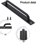 Aluminum Alloy Sliding Door Handle Pull Push Barn Door Hardware For Interior And Exterior Wood Glass Aluminum Closet Doors Fence Gates And Shed Doors Brushed Finish 212 x 25 mm, black