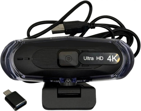 4K Ultra HD Webcam With Stand And LED RGB Lighting, 95 Degree Wide Angle, Auto Focus, 1080P60FPS Video, USB 2.0 For Video Conferencing On Desktop And Laptop