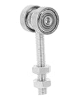Heavy Duty Stainless Steel Sliding Door Pulley With Double Bearing Track Roller, close-up view of roller and bolt structure.