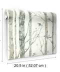 White Birch Trees Peel And Stick Wallpaper Vinyl 12 Ft By 9 Ft Made In USA Easy To Apply No Water Needed No Mess Repositionable