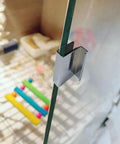 2 Pack 1.6 Inch Glass Finger Edge Pull Handle For Display Cabinets And Window Doors Polished Chrome close-up view in use