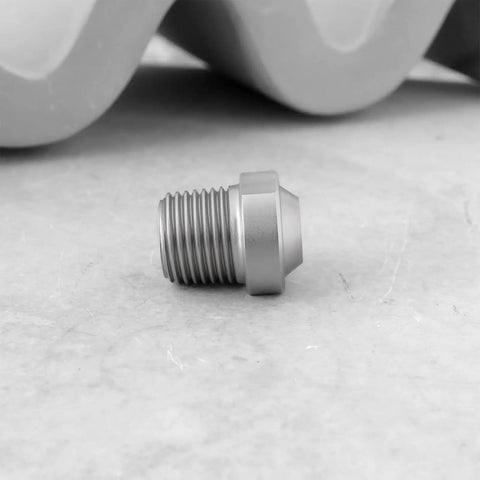 Close-up of a heavy-duty stainless steel spray nozzle, part of a two-pack pressure washer nozzles with 1/8 inch NPT thread, 25 degree pattern, 4000 PSI, surface cleaner nozzles built for decks, driveways, and vehicles.