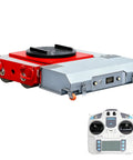 Heavy Duty Electric Machine Dolly Skate With Remote Control For Easy 360 Degree Rotating Industrial Transporter Moving 20 To 50 Ton Loads Like A Boss No Sweat Needed, showcasing red and silver design with remote.