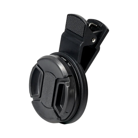 52mm CPL Filter For Phone And DSLR Cameras, Pro Grade Circular Polarizer With Universal Clip, lens attachment side view