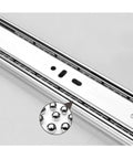 Heavy Duty Steel Drawer Slides With Three Section Extendable Rail Buffer Soft Close Double Row Stainless Steel Quiet Ball Bearings Smooth Load Bearing For Cabinets Easy Install And Anti Derailment For Secure Drawers close-up steel ball bearing drawer slide