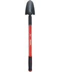 Extendable Garden Trowel With Adjustable Telescoping Handle For Raised Beds, 18 To 32 Inch Reach, black steel blade and red shaft