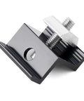 Heavy-duty aluminum clamp from Beefy 4 Panel Side By Side Roof Mount Kit for Shingle or Metal Roof, black finish, DIY solar installation.