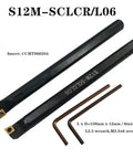 Pro Grade Indexable Lathe Turning Tool Set with Half Inch Shank showing two carbide tool holders and wrench.