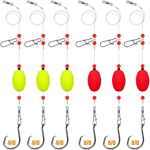 Fish Finder Surf Rig With Float 20.5 Inch 90 Lb Tackle For Shark Bluefish Striper Stripers Six Piece Eight O Hooks