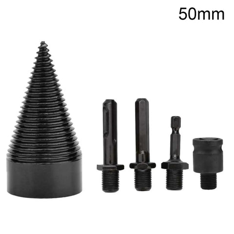 Heavy Duty Firewood Drill Bit Set Five Piece Kit Fast Auger Bits For Hammer Drill displaying five drill bits for hardwood.